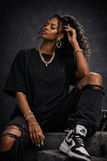 GHETTO Embroidered Heavyweight Tee – (Jet Black)